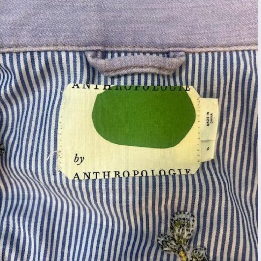 Anthropologie Embroidered Patch Jacket in Lavender – Size Small - NWOT - Picture 8 of 8